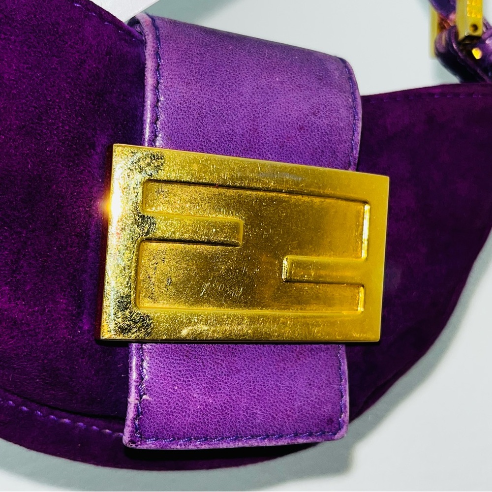 Fendi: Suede Logo FF Mini Tote Bag - Picture 4 of 16